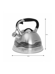 Klausberg teáskanna, sípszóval, inox, 3L (KB-7048)