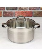 Klausberg Premium lábos 9.5L, Ø28 cm- rozsdamentes acél, edzett üveg fedő (KB-7128)