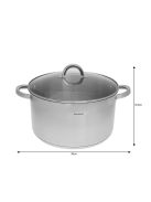 Klausberg Premium fazék 11.5L, Ø30 cm- rozsdamentes acél, edzett üveg fedő (KB-7129)