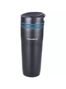   Klausberg dupla falú utazó bögre 380ml - fekete / kék (KB-7149B)