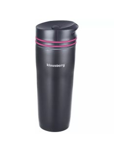   Klausberg dupla falú utazó bögre 380ml - fekete / pink (KB-7149P)