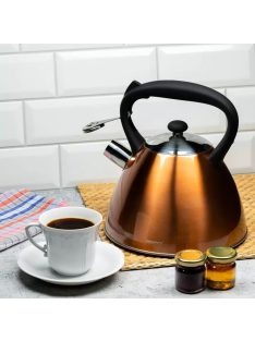 Klausberg teáskanna, sípszóval - barna - 3L (KB-7209)