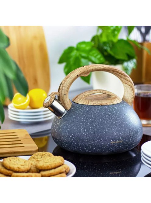 Klausberg teáskanna, sípszóval - 2.7L - szürke (KB-7250)