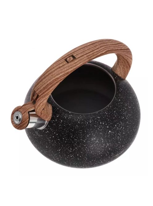 Klausberg teáskanna, sípszóval, fekete gránit mintás / fa, 2.7L (KB-7282)