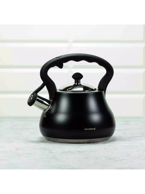 Klausberg teáskanna, sípszóval - fekete, 2.7L (KB-7446)