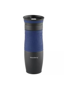 Klausberg utazó bögre 500ml - fekete / kék (KB-7102BL)