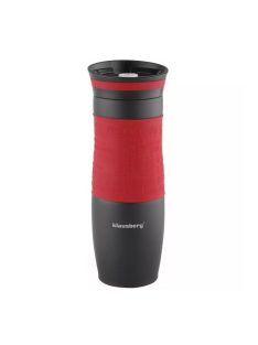 Klausberg utazó bögre 500ml - fekete / piros (KB-7102R)