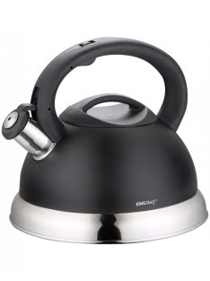 Kinghoff teáskanna, sípszóval - fekete - 3L (KH-1225)