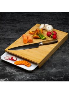   Kinghoff bambusz vágódeszka kihúzható tálcával 38 x 25 cm (KH-1681)