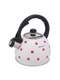   Kinghoff teáskanna, sípszóval, fehér-piros pöttyös, 2.0L (KH-1736)