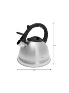 Kinghoff teáskanna, sípszóval -  inox - 3.0L (KH-3244)