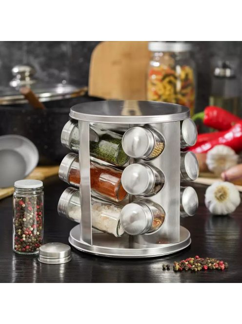 Kinghoff 12 darabos fűszertartó - forgatható (KH-4010)